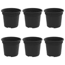 Rund Blomsterpotte 6 pcs Sort Ø 12,5 x 10 cm Plastik