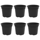 Rund Blomsterpotte 6 pcs Sort Ø 15 x 12 cm Plastik