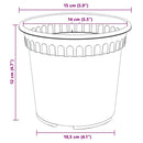 Rund Blomsterpotte 6 pcs Sort Ø 15 x 12 cm Plastik
