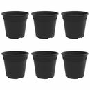 Rund Blomsterpotte 6 pcs Sort Ø 17 x 14 cm Plastik