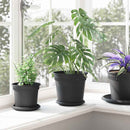 Rund Blomsterpotte 6 pcs Sort Ø 19 x 16 cm Plastik