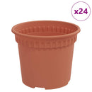 Rund Blomsterpotte 24 pcs Mursten Rød Ø 12,5 x 10 cm Plastik