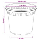 Rund Blomsterpotte 24 pcs Mursten Rød Ø 12,5 x 10 cm Plastik