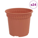 Rund Blomsterpotte 24 pcs Mursten Rød Ø 15 x 12 cm Plastik