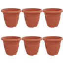 Rund Blomsterpotte 6 pcs Mursten Rød Ø 26 x 21.5 cm Plastik