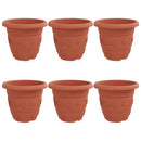 Rund Blomsterpotte 6 pcs Mursten Rød Ø 34 x 28 cm Plastik