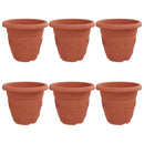Rund Blomsterpotte 6 pcs Mursten Rød Ø 39 x 32 cm Plastik