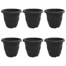 Rund Blomsterpotte 6 pcs Sort Ø 22 x 18 cm Plastik