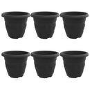 Rund Blomsterpotte 6 pcs Sort Ø 26 x 21.5 cm Plastik