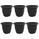 Rund Blomsterpotte 6 pcs Sort Ø 30 x 25 cm Plastik