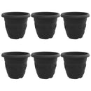 Rund Blomsterpotte 6 pcs Sort Ø 34 x 28 cm Plastik