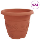 Rund Blomsterpotte 24 pcs Mursten Rød Ø 22 x 18 cm Plastik