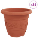 Rund Blomsterpotte 24 pcs Mursten Rød Ø 34 x 28 cm Plastik