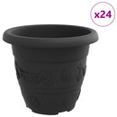 Rund Blomsterpotte 24 pcs Sort Ø 26 x 21.5 cm Plastik