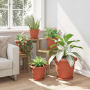 Rund Blomsterbakke 6 pcs Mursten Rød Ø 19 x 2 cm Plastik