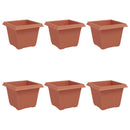 Firkantet Blomsterkrukke 6 pcs Mursten Rød 23 x 23 x 17,5 cm