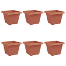 Firkantet Blomsterkrukke 6 pcs Mursten Rød 28,5 x 28,5 x 22 cm