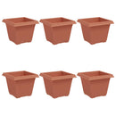 Firkantet Blomsterkrukke 6 pcs Mursten Rød 33 x 33 x 26 cm
