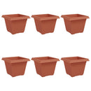 Firkantet Blomsterkrukke 6 pcs Mursten Rød 43 x 43 x 33,5 cm