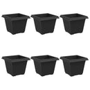 Firkantet Blomsterkrukke 6 pcs Sort 33 x 33 x 26 cm Plastik