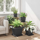 Firkantet Blomsterkrukke 6 pcs Sort 38 x 38 x 30 cm Plastik