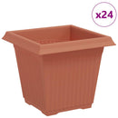 Firkantet Blomsterkrukke 24 pcs Mursten Rød 16 x 16 x 14 cm