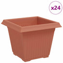 Firkantet Blomsterkrukke 24 pcs Mursten Rød 20 x 20 x 16 cm