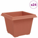 Firkantet Blomsterkrukke 24 pcs Mursten Rød 23 x 23 x 17,5 cm