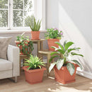 Firkantet Blomsterkrukke 24 pcs Mursten Rød 28,5 x 28,5 x 22 cm