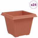 Firkantet Blomsterkrukke 24 pcs Mursten Rød 33 x 33 x 26 cm