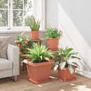 Firkantet Blomsterkrukke 24 pcs Mursten Rød 38 x 38 x 30 cm