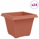 Firkantet Blomsterkrukke 24 pcs Mursten Rød 43 x 43 x 33,5 cm