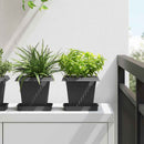 Firkantet Blomsterkrukke 24 pcs Sort 16 x 16 x 14 cm Plastik