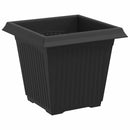 Firkantet Blomsterkrukke 24 pcs Sort 16 x 16 x 14 cm Plastik