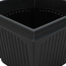Firkantet Blomsterkrukke 24 pcs Sort 23 x 23 x 17,5 cm Plastik