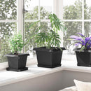 Firkantet Blomsterkrukke 24 pcs Sort 23 x 23 x 17,5 cm Plastik