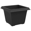 Firkantet Blomsterkrukke 24 pcs Sort 23 x 23 x 17,5 cm Plastik