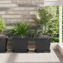 Firkantet Blomsterkrukke 24 pcs Sort 33 x 33 x 26 cm Plastik