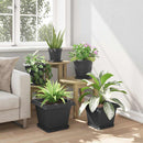 Firkantet Blomsterkrukke 24 pcs Sort 33 x 33 x 26 cm Plastik