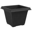 Firkantet Blomsterkrukke 24 pcs Sort 38 x 38 x 30 cm Plastik