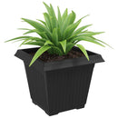 Firkantet Blomsterkrukke 24 pcs Sort 38 x 38 x 30 cm Plastik