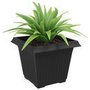 Firkantet Blomsterkrukke 24 pcs Sort 43 x 43 x 33,5 cm Plastik