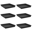 Firkantet Blomsterbakke 6 pcs Sort 18 x 18 x 2 cm Plastik