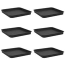 Firkantet Blomsterbakke 6 pcs Sort 21 x 21 x 2 cm Plastik