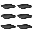 Firkantet Blomsterbakke 6 pcs Sort 25,5 x 25,5 x 2,5 cm Plastik
