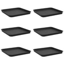 Firkantet Blomsterbakke 6 pcs Sort 32 x 32 x 2,5 cm Plastik