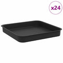 Firkantet Blomsterbakke 24 pcs Sort 15 x 15 x 2 cm Plastik