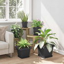 Firkantet Blomsterbakke 24 pcs Sort 21 x 21 x 2 cm Plastik