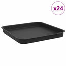 Firkantet Blomsterbakke 24 pcs Sort 21 x 21 x 2 cm Plastik