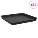 Firkantet Blomsterbakke 24 pcs Sort 32 x 32 x 2,5 cm Plastik